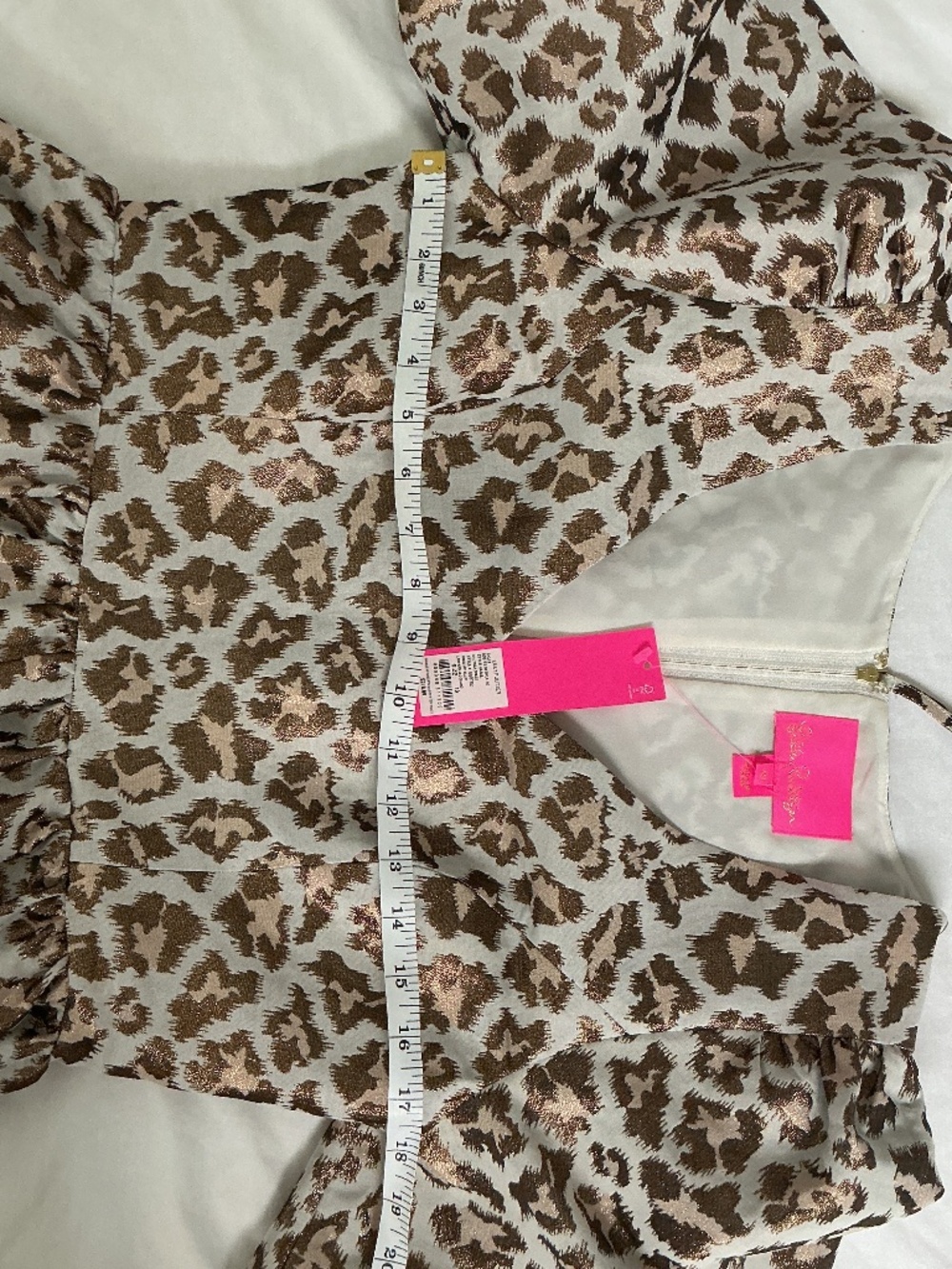 Lilly Pulitzer sz 10 Calyssa Dress Gold Metallic Leopard Jacquard NWT - Picture 7 of 8